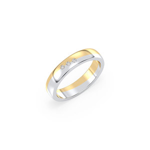 Bague de fiançailles REYES personnalisée en argent sterling 925 plaqué or 14 carats avec moissanite certifiée GRA pour elle et lui, bijoux unisexes - Product Image 1