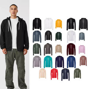 Pull à capuche zippé en éponge française pour hommes B & C Hoodies & Sweatshirts pour hommes Bella Canvas Hoodies Sweatshirt Jacket - Product Image 2