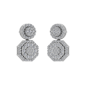 Women's Octagon Shape Cluster <b>Stud</b> <b>Earrings</b> Brilliant Cut Moissanite 950 Platinum Minimalist IGI Certified Fine Jewelry OEM/ODM - Product Image 3