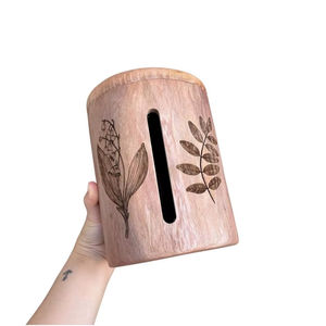 Boîte à mouchoirs en noyer de luxe | Porte-papier en bois pour salle de bain et salon | Mallette de rangement de bureau moderne | Organisateur de décoration intérieure - Product Image 1