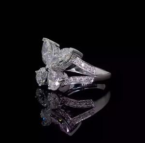 แหวนเพชรรูปผีเสื้อประดับเพชร14K แต่ละชิ้นของขวัญงานหมั้นสำหรับแหวนของเธอสำหรับผู้หญิง - Product Image 3