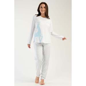 Conjunto de Pijama KADIN P.SUPREM XXL con Cuello Redondo y Manga Larga, Diseño Ovalado - Gris Melange - Gris Melange - Product Image 2