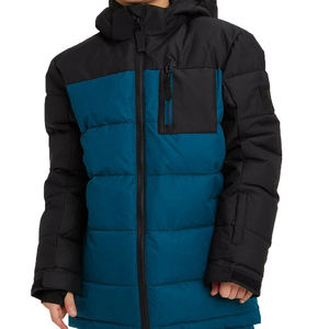 Chaqueta acolchada transpirable e impermeable con soporte de lona para hombre con logotipo personalizado, capucha acolchada larga, prendas de vestir con cremallera completa para invierno para jóvenes y adultos - Product Image 4