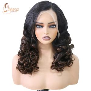 Cabello virgen crudo transparente 13x4 encaje Frontal Peluca de cabello humano onda del cuerpo 613 Peluca de color para mujeres negras - Product Image 1