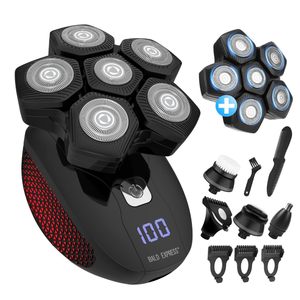 Tondeuse à barbe électrique rechargeable par USB pour hommes, 3 en 1, rotative, avec lame de remplacement lavable et étanche IPX7 pour hommes chauves - Product Image 2