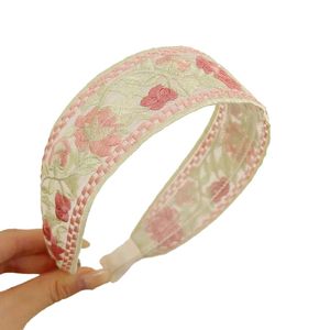 <b>Floral</b> Embroidered <b>Headband</b> Linen Turban Cute Flower Garden Embroidery Hairband Vintage Hair Accessories OEM Made in Vietnam - Product Image 1