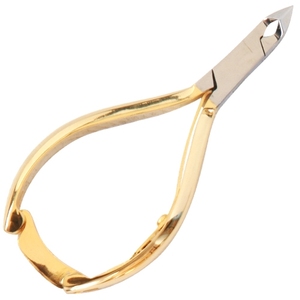 New Style Professional High Quality Cuticle Nail Nipper Gold Plated Handle Stainless Steel Ingrown Cuticle Remover Nail Nipper - Product Image 1