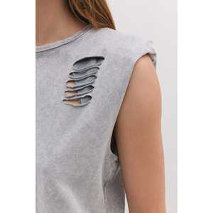 Camiseta Casual con Detalle Desgarrado 100% Algodón - Product Image 3