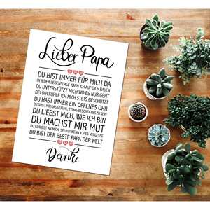 Impresión artística de diseño moderno con marco negro: Querido Papá - Product Image 2