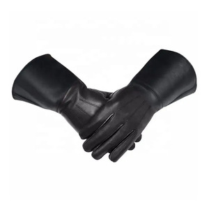 Gants maçonniques en cuir noir, gants de chevalier templier, gants de joueur de cornemuse, gants de batteur, gants de cérémonie - Product Image 1