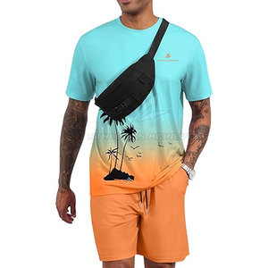 Pantalones cortos y Camisa de algodón de alta calidad para hombre Diseño de verano informal personalizable - Product Image 2