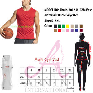 Débardeur de sport respirant pour homme, grande taille, 100 % polyester lavé, haute qualité, personnalisé, pour la gym - Product Image 6