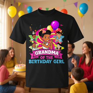 Maglietta Promozionale per Nonna della Bimba di Compleanno Gracie - Decorazioni Familiari con Bambola Rosa - Product Image 3