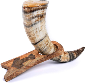 Bijoux d'accessoires en corne de Viking à usage quotidien pour hommes avec symboles runiques Décoration de style animal et religieux de longue durée - Product Image 4