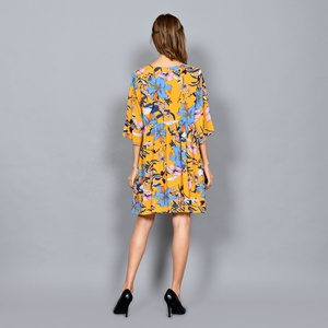 Vestido informal de verano para mujer, personalizado, 100%, Tela con estampado colorido de rayón, logotipo gratuito, suministro directo al por mayor, Bali, 2017 - Product Image 3