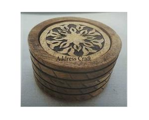 Sous-verres en bois naturel créatif pour tasses à thé antidérapantes Sous-verres ronds en bois pour boissons Tapis pour tasses Sous-verres ustensiles de cuisine Prix de gros - Product Image 1