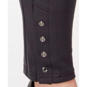 Style & Co Leggings en tricot pour femme, petite taille, grande taille, avec fermeture à boutons-pression, gris foncé - Product Image 3