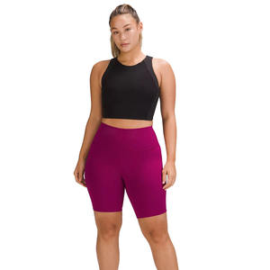 Pantalones cortos elásticos de motorista de poliéster y nailon para mujer de talla grande superventas al por mayor, pantalones cortos de yoga sin costuras para mujer - Product Image 1