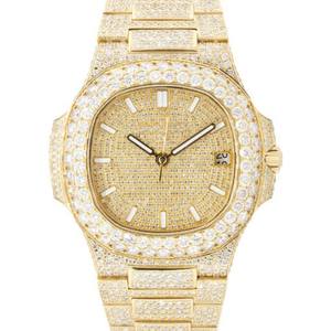 Best Seller VVS Moissanite Yellow Tone Iced Out Hip Hop <b>Mechanical</b> Automatic Wrist Diamond <b>Watch</b> Fine Luxury Fashion <b>For</b> <b>Men</b> - Product Image 2
