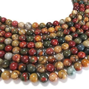 8mm Natural Picasso Jasper Stone Smooth Faceted IGI Certified Jewel Creation Wholesale Gemstone <b>Beads</b> Strand DIY Jewelry Factory - Product Image 1