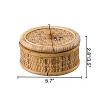 Boîte à bijoux en osier faite à la main de forme précise, très vendue, paniers de rangement rustiques naturels, design en rotin tressé, rotin flexible