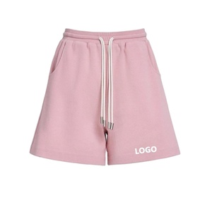 100% coton polaire haute qualité court femmes Harem côté fermeture éclair poches broderie Logo étiquette décontracté chaud Shorts haute qualité - Product Image 1