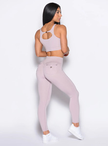 Nouveau design de leggings de yoga personnalisés à taille élastique violette sur glace 2 poches arrière sans couture avant leggings d'entraînement de gymnastique taille haute pour femmes - Product Image 4