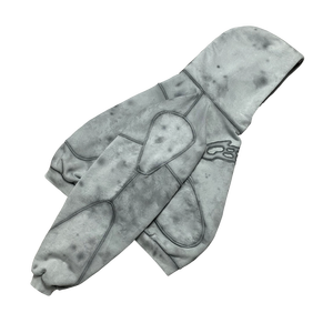 เสื้อฮู้ดดี้ทรงโอเวอร์ไซส์สไตล์เรโทร ดีไซน์แผ่นผ้าตัดเย็บแบบมีมิติ พร้อมโลโก้ปัก  ยูนิเซ็กส์ สตรีทแวร์แนวกรันจ์ ผ้าฟลีซหนานุ่มสำหรับฤดูหนาว - Product Image 2