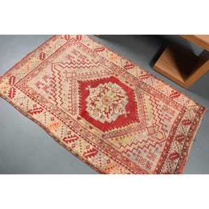 Tapis turc vintage, tapis d'appoint 3,4x5,4 pieds, tapis oriental rouge - Product Image 4