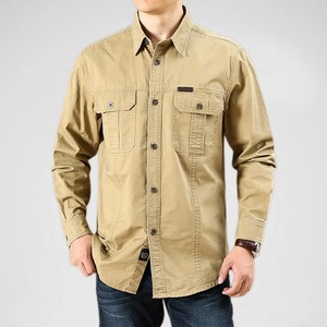 Camisa Casual de Manga Larga para Hombre, 100% Algodón, Estilo Twill Lavado, Diseño Elegante y Ajustado para Oficina, Trabajo o Uso Casual, Color Sólido - Product Image 3