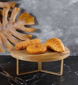 Soporte Redondo de Metal y Madera para Exhibición de Galletas y Pasteles, Utensilios de Cocina, Ideal para Pizza Al por Mayor, Herramientas y Postres - Product Image 2