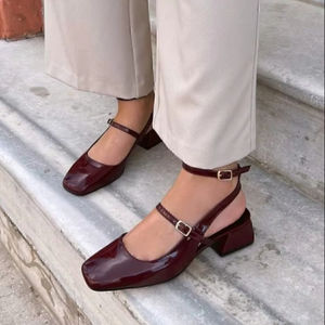 Zapatos de Mujer Borgoña Uganda, Tacones Altos Cortos, Serie Diaria, Tallas 40-43, Hechos en Turquía - Product Image 1