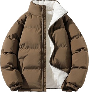 Veste matelassée d'hiver imperméable et respirante pour hommes tissu polyester/coton col montant fermeture éclair Streetwear Style avant 100% - Product Image 1