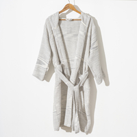 Albornoz de lino y algodón unisex hecho en Turquía tejido transpirable peso ligero superventas secado rápido verano todo el año ropa de dormir