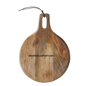 Ustensiles de cuisine ronds en bois fini naturel Bloc à découper de luxe Nouvelle planche à découper classique et élégante - Product Image 1