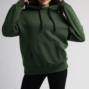 Nueva llegada de gran tamaño de las mujeres de peso pesado 100% sudaderas con capucha de algodón con hombro caído de manga larga sudaderas de invierno de punto - Product Image 3