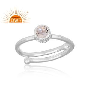 Design élégant en argent Sterling cristal naturel Quartz bague en pierres précieuses bijoux personnalisés pour les femmes cadeau pour elle - Product Image 2