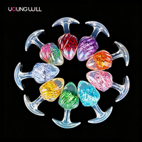 Tapón Anal de Cristal de Lujo Colorido Arcoíris Personalizado, Tapón Anal de Cristal Arcoíris, Juguete Sexual LGBT Pride, Estilo Joyería, Silicona Segura