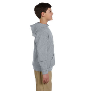 Sweat à capuche pour enfants personnalisé de haute qualité en polyester noir épais et coton avec cordon de serrage, pull-over à broderie unie - Product Image 3