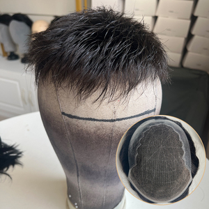 Prothèse capillaire masculine 100% <span class=keywords><strong>cheveux</strong></span> humains de haute qualité Q6 avec closure frontale en dentelle, 5x7" 7x9" 8x10", aspect naturel indétectable <span class=keywords><strong>pour</strong></span> la perte de <span class=keywords><strong>cheveux</strong></span> chez l'<span class=keywords><strong>homme</strong></span> - Product Image 1