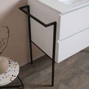 Mueble de Baño Suspendido en Pared BELIZE de 80cm con Lavabo, Espejo y Toallero Lateral para Espacios Pequeños, Muebles de Baño Modernos - Product Image 4