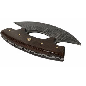 มีดอูลูดามัสกัสขนาดกลาง ด้ามไม้ทำมือ ปลอกหนัง ตีขึ้นรูปด้วยมือ - Product Image 2