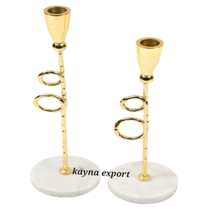 เชิงเทียนโลหะแฟนซีที่วางเทียนทำด้วยมือชุบทองเป็นมิตรกับสิ่งแวดล้อมสำหรับตกแต่งบ้านไฟคริสต์มาส - Product Image 1