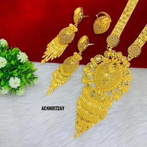 Ensemble collier long en plaqué or design en ligne bijoux de mode tout design ouates bijoux un gramme - Product Image 4