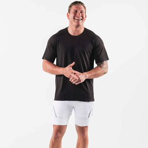 Alta calidad transpirable Wicking Running entrenamiento deporte Fitness Color sólido gimnasio camisetas hombres con estilo - Product Image 1