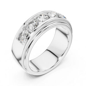 Anillo de Diamante Redondo Cultivado en Laboratorio de Oro Blanco de 14K para Mujer |   Ropa de Uso Diario |   Diamante Cultivado Nuevo - Product Image 2