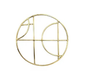 Classic Gold Color <b>Kitchen</b> <b>Trivet</b> Irregular Shape Aluminum Metal Stand for Hot Cooking Pots and Pans 300mm Diameter 10MM Thick - Product Image 5