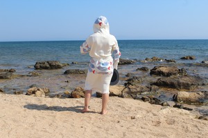 Turkish Soft Muslin Hooded Bathrobe Colorful Printing Women Men Kids <b>Beach</b> <b>Towel</b> Dressing Gown Bathroom Home Quick Drying - Product Image 4