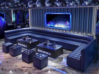 Conjunto de Sofás en Forma de U para Discoteca o KTV, Asientos de Cuero PU, Banqueta con Mesa LED, Muebles para Sala VIP de Club o Bar