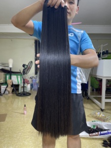 Máquina de fabricación de extensiones de cabello humano, mechones vietnamita de alta calidad, barato, 100% Clip en extensiones de cabello humano liso de hueso Natural - Product Image 4